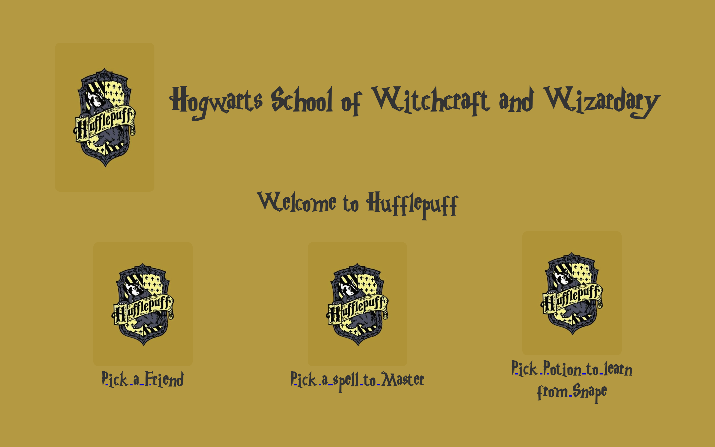 Hufflepuff House Page
